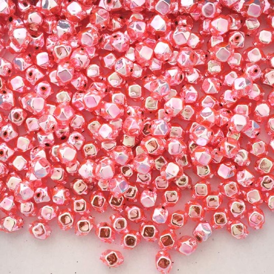 10 Light Pink Faceted Cube Blown Glass Beads 8mm ~ Czech Republic