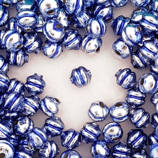 6 Light Blue 12 mm Double Disc Beads ~ Czech Republic