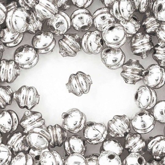 6 Silver 12 mm Double Disc Beads ~ Czech Republic