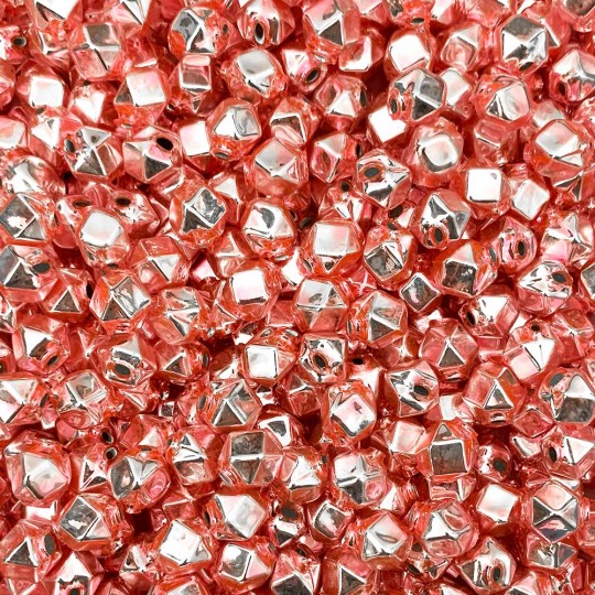 10 Light Pink Faceted Cube Blown Glass Beads 10mm ~ Czech Republic