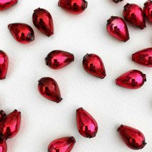 10 Blackberry Drop Blown Glass Beads .5" ~ Czech Republic