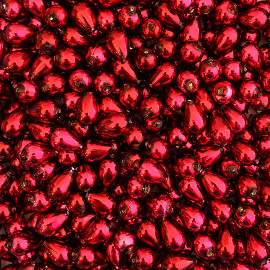 10 Blackberry Drop Blown Glass Beads .5" ~ Czech Republic