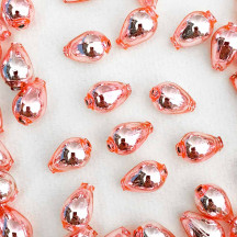 10 Light Pink Drop Blown Glass Beads .5" ~ Czech Republic