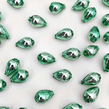 10 Light Green Drop Blown Glass Beads .5" ~ Czech Republic