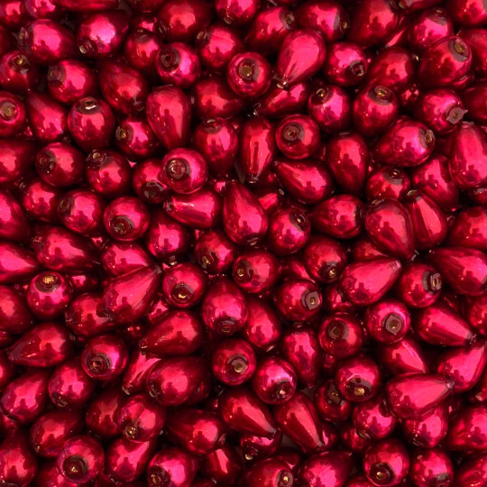 10 Pearl Blackberry Drop Blown Glass Beads .5" ~ Czech Republic