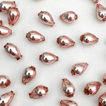 10 Pearl Rose Pink Drop Blown Glass Beads .5" ~ Czech Republic