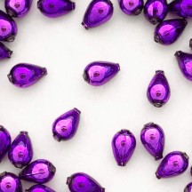 10 Purple Drop Blown Glass Beads .5" ~ Czech Republic