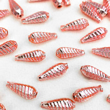10 Light Pink Ribbed Drop Blown Glass Beads 3/4" ~ Czech Republic