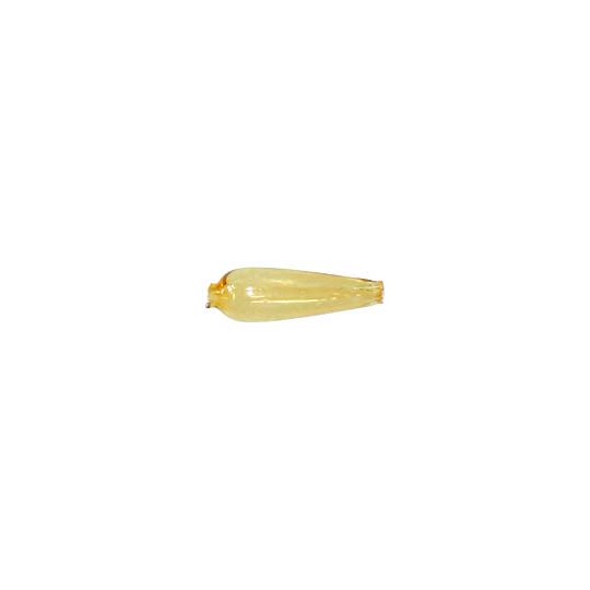 10 Clear Yellow Drop Blown Glass Beads 7/8" ~ Czech Republic