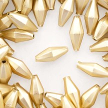 7 Matte Champagne Diamond Cut Blown Glass Beads 1" ~ Czech Republic