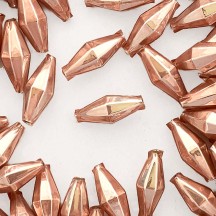 7 Pearl Rose Pink Diamond Cut Blown Glass Beads 1" ~ Czech Republic
