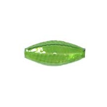 6 Clear Green Fancy Seed Blown Glass Beads 7/8" ~ Czech Republic