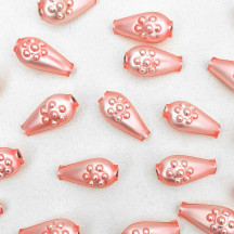 8 Matte Light Pink Flower Drop Blown Glass Beads .75" ~ Czech Republic