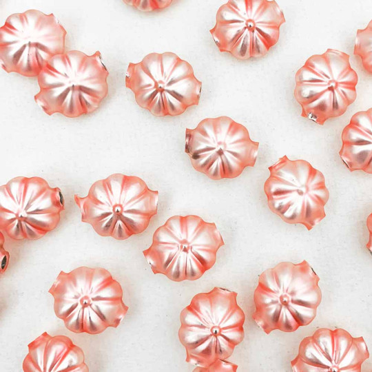 7 Matte Light Pink Fancy Flower Blown Glass Beads .625" ~ Czech Republic