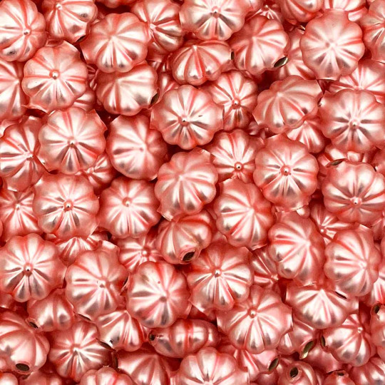 7 Matte Light Pink Fancy Flower Blown Glass Beads .625" ~ Czech Republic