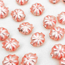 7 Matte Light Pink Fancy Flower Blown Glass Beads .625" ~ Czech Republic