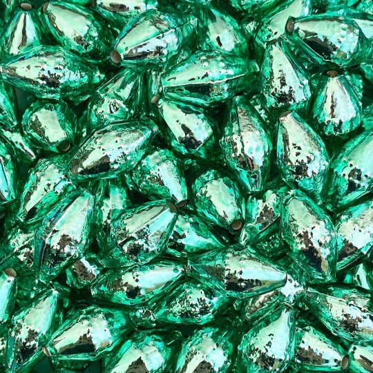 6 Light Green Classic Barrel Glass Beads 1" ~ Czech Republic