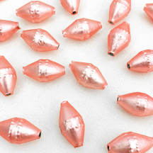 6 Matte Light Pink Classic Barrel Glass Beads 1" ~ Czech Republic