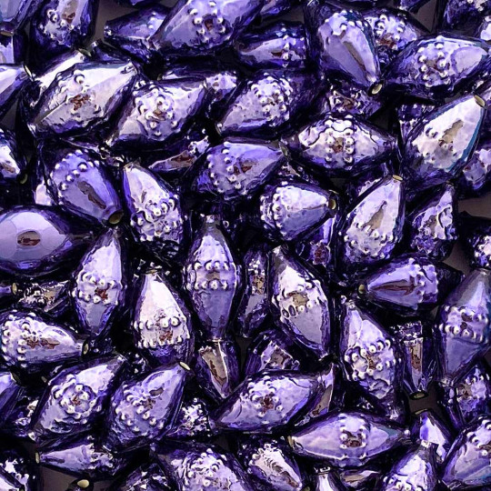 6 Light Purple Classic Barrel Glass Beads 1" ~ Czech Republic