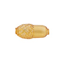 6 Clear Golden Yellow Acorn Blown Glass Beads .75" ~ Czech Republic