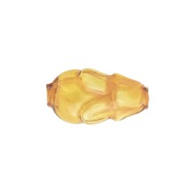 6 Clear Golden Yellow Flower Bud Blown Glass Beads .75" ~ Czech Republic