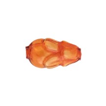 6 Clear Orange Flower Bud Blown Glass Beads .75" ~ Czech Republic