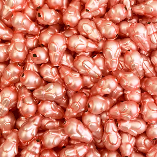 6 Matte Light Pink Flower Bud Blown Glass Beads .75" ~ Czech Republic