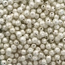 8 Matte White Round Indent Blown Glass Beads .5" ~ Czech Republic