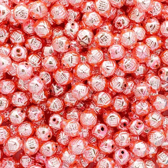 10 Light Pink Fancy Round Blown Glass Beads .5" ~ Czech Republic