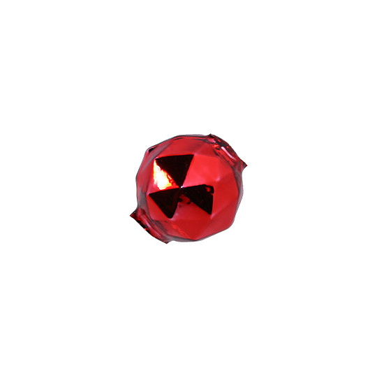 6 Red Faceted Ball Blown Glass Beads 18mm ~ Czech Republic
