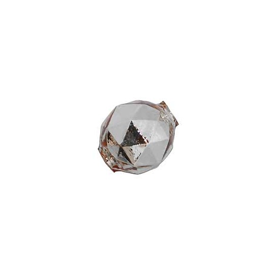 6 Silver Faceted Ball Blown Glass Beads .875" ~ Czech Republic