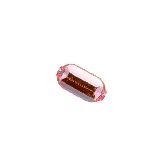 8 Light Pink Emerald Cut Blown Glass Beads .875" ~ Czech Republic