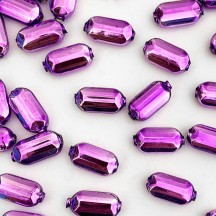 8 Violet Purple Emerald Cut Blown Glass Beads .875" ~ Czech Republic