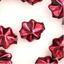 6 Burgundy 14mm Star Starburst Blown Glass Garland Beads