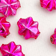 6 Hot Pink 14mm Star Starburst Blown Glass Garland Beads