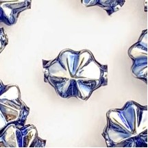 6 Light Blue 14mm Star Starburst Blown Glass Garland Beads