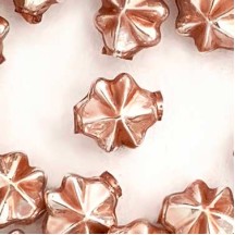 6 Pearl Rose Pink 14mm Star Starburst Blown Glass Garland Beads