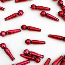 8 Blackberry Long Round Drop Glass Beads 1" ~ Czech Republic