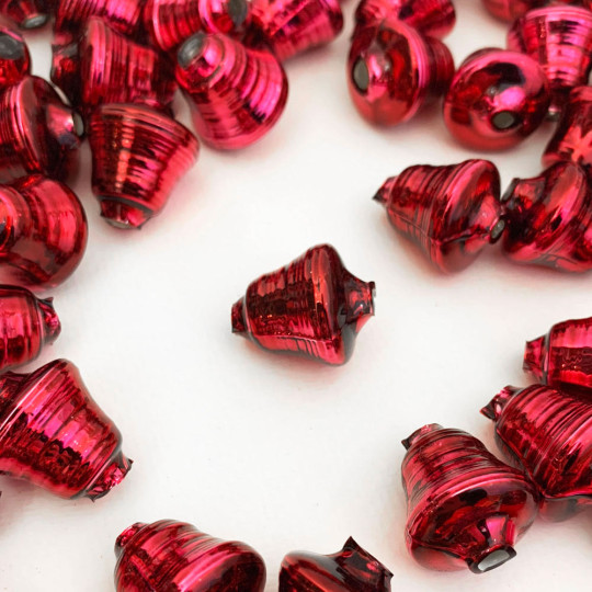 3 Blackberry Bell Beads 1" ~ Czech Republic