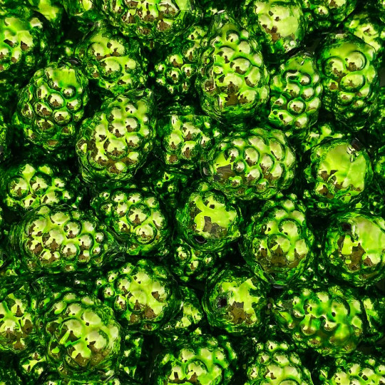 3 Lime Green Berry or Grape Glass Beads 1" ~ Czech Republic