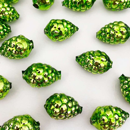 3 Lime Green Berry or Grape Glass Beads 1" ~ Czech Republic