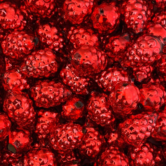 3 Red Berry or Grape Glass Beads 1" ~ Czech Republic