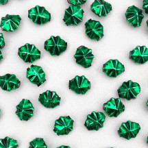8 Small Green Starburst Blown Glass Beads .5" ~ Czech Republic