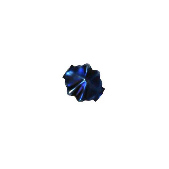 8 Small Matte Dark Blue Starburst Blown Glass Beads .5" ~ Czech Republic