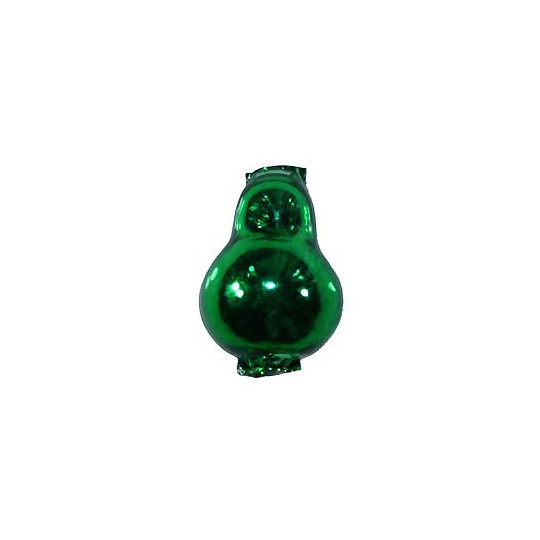 3 Green Blown Glass Pear Beads 1-1/8" ~ Czech Republic