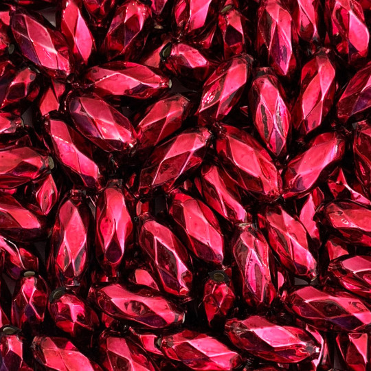 7 Blackberry Faceted Beads 1" ~ Czech Republic