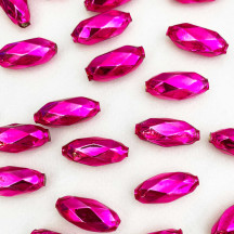 7 Hot Pink Faceted Beads 1" ~ Czech Republic