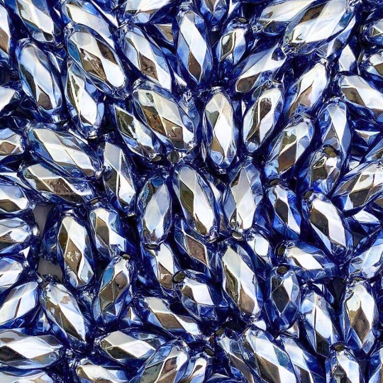 7 LIght Blue Faceted Beads 1" ~ Czech Republic