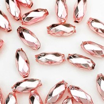 7 LIght Pink Faceted Beads 1" ~ Czech Republic