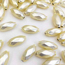 7 Matte Palest Yellow Faceted Beads 1" ~ Czech Republic